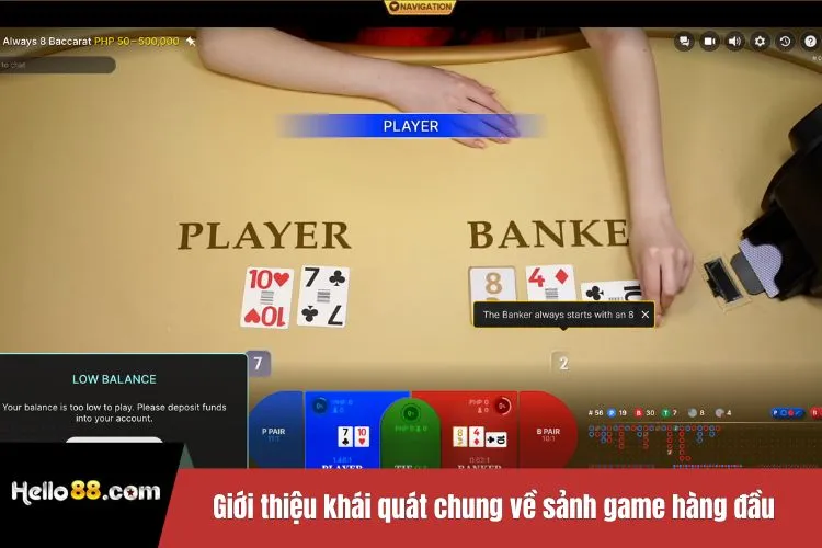 Giới thiệu khái quát chung về sảnh game hàng đầu Casino Hello88