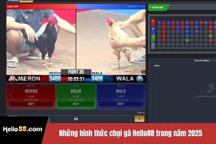 Những hình thức chọi gà Hello88 trong năm 2025