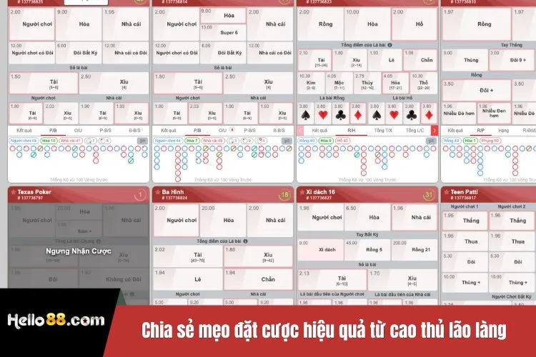 Chia sẻ mẹo đặt cược hiệu quả từ cao thủ lão làng