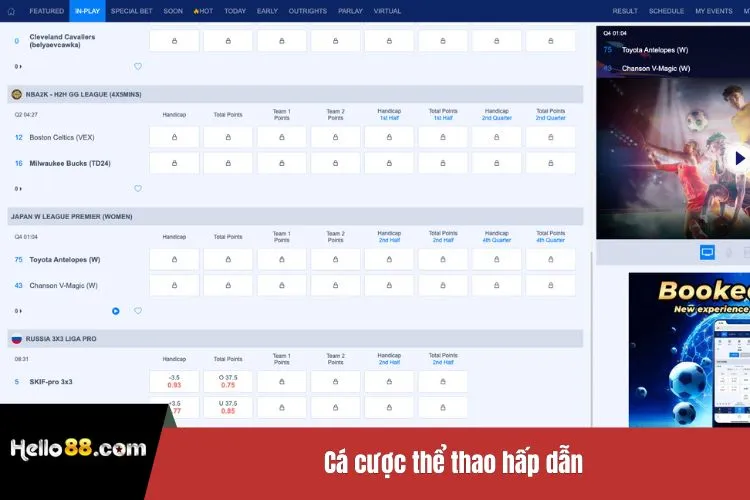 Cá cược thể thao hấp dẫn