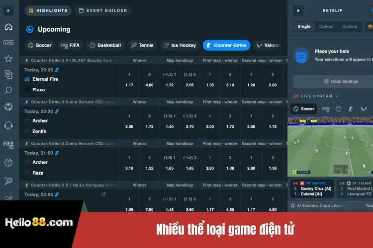 Nhiều thể loại game điện tử