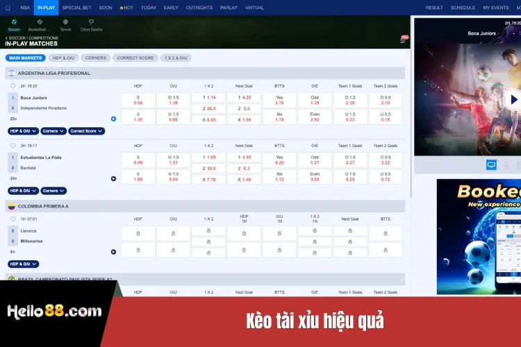 Kèo tài xỉu hiệu quả