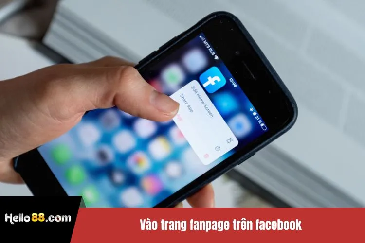 Vào trang fanpage trên facebook
